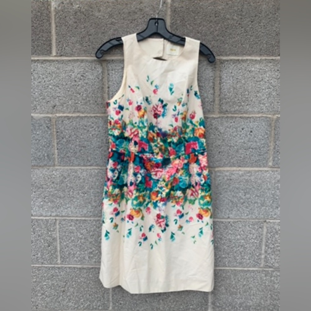 Anthropologie Maeve Sheath Dress Size 6* Wedding Guest Tea Garden Floral Cutout
